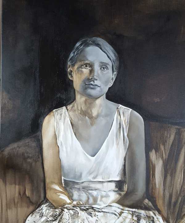 Projected Heritage Portrait 6 by Elizabeth Miller Vermeulen, Acrylic on canvas